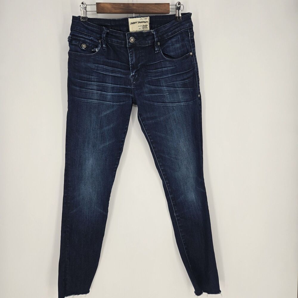 Jimmy Taverniti Dark Wash Raw Hem Jean 30 Anti Exposure